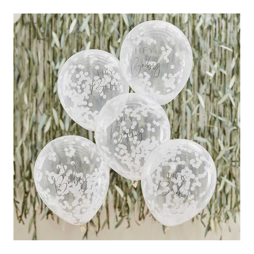 Botanical Baby Hey Baby Balloons 30cm 5 Pack