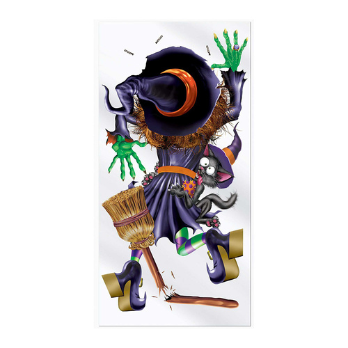 Beistle Crashing Witch Door Cover