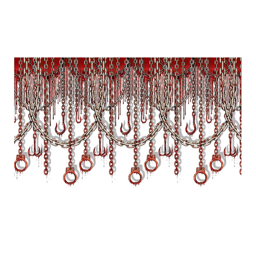 Beistle Bloody Chains & Hooks Backdrop