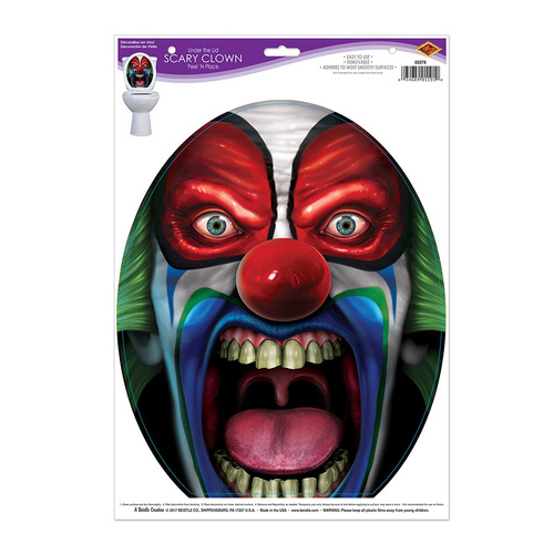 Beistle Under The Lid Scary Clown Peel 'N Place