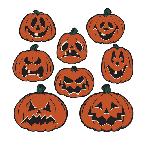 Beistle Vintage Halloween Pumpkin Cutouts 8 Pack