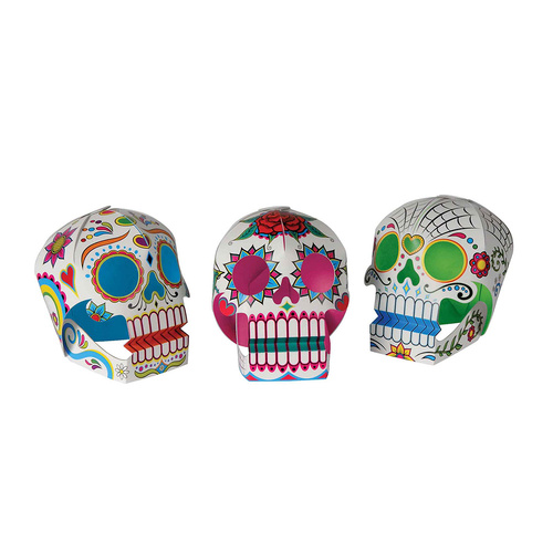 Beistle 3-D Day of the Dead Sugar Skull Centrepiece 3 Pack