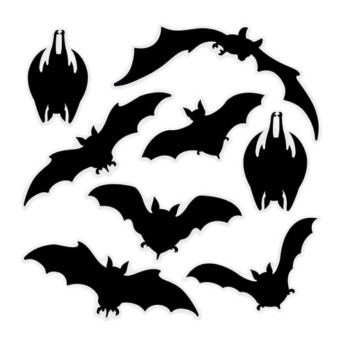 Beistle Bat Silhouette Clings 8 Pack