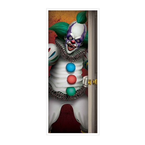Beistle Creepy Clown Door Cover