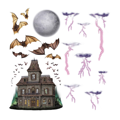 Beistle Haunted House & Night Sky Prop 16 Pack
