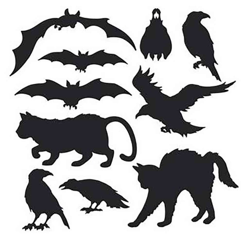 Beistle Black Animals Silhouettes Cutouts 10 Pack