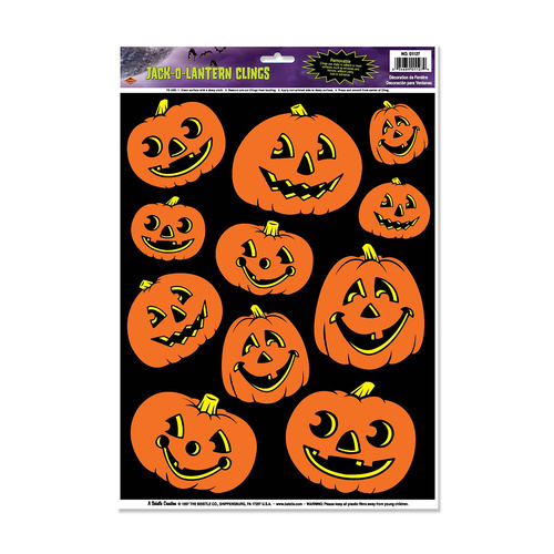 Beistle Jack-O-Lantern Clings 11 Pack