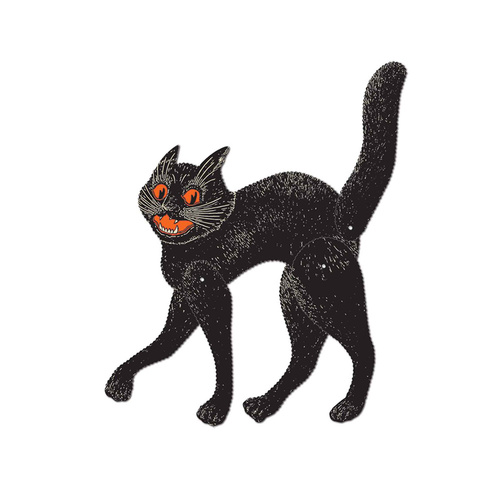 Beistle Vintage Halloween Jointed Scratch Cat