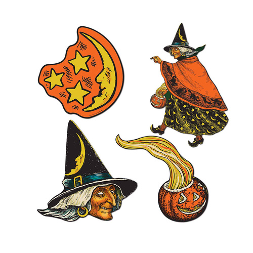 Beistle Vintage Halloween Cutouts 4 Pack