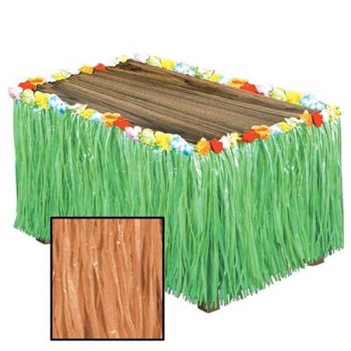 Table Skirt Artificial Natural Grass & Flowers