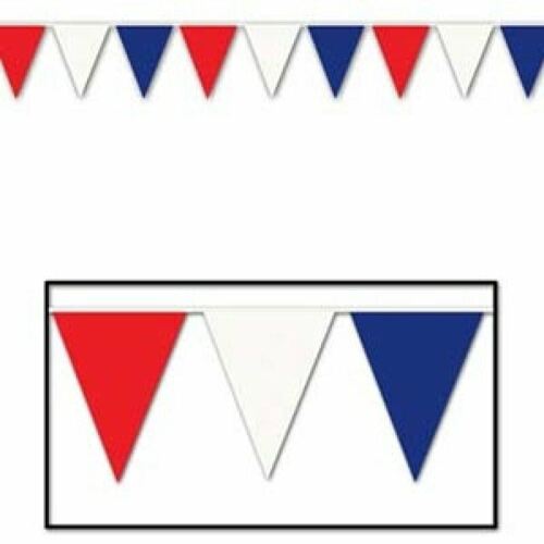  Giant Pennant Banner Red White And Blue (45cm x 10M)