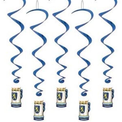 Hanging Decorations Oktoberfest Whirls (10cm x 91cm) 5 Pack