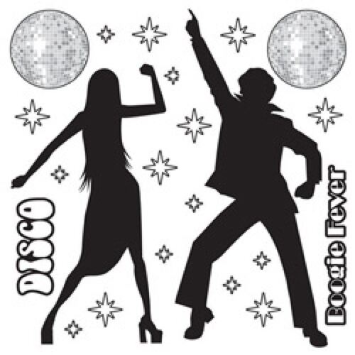 Disco Silhouettes Wall Decorations Insta-Theme Props 22 Pack