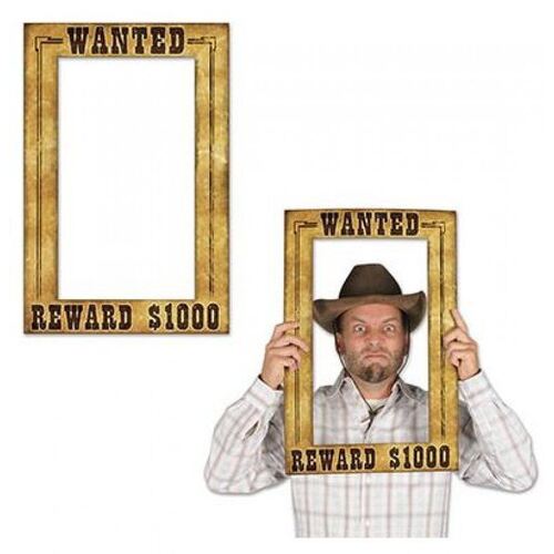 Western Wanted Reward $1000 Photo Prop Fun Frame