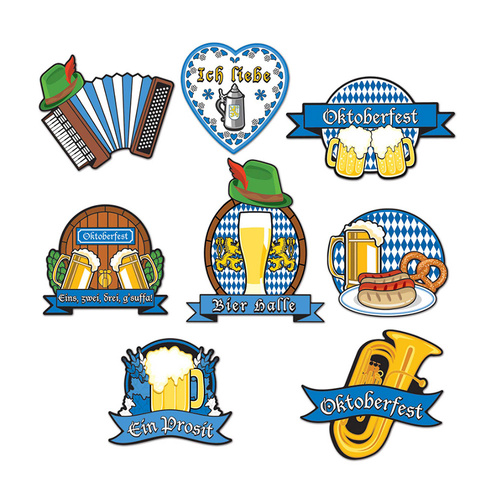 Beistle Oktoberfest Cutouts 8 Pack