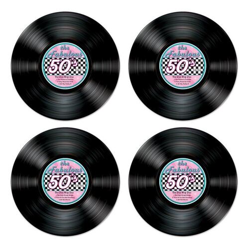 Cutouts Records the Fabulous 50'S 5cm Cardboard 4 Pack