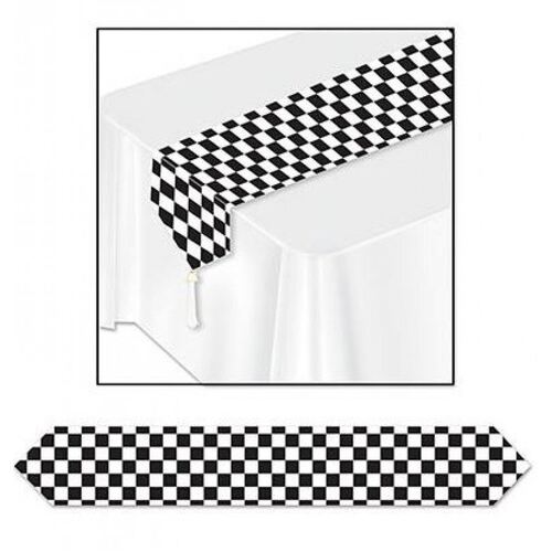 Checkered Black & White Table Runner