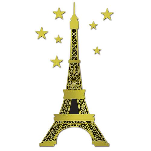 Eiffel Tower Gold & Black Jointed Cutout