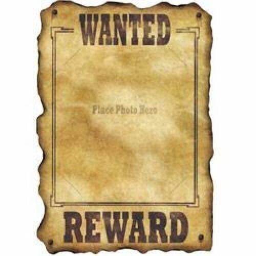 Western Wanted Reward Sign