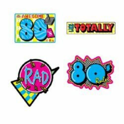 Cutouts 80'S Awesome, Rad, Like Totally 80'S Rule 4 Pack