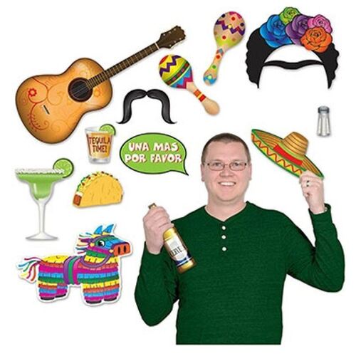 Fiesta Photo Booth Props Assorted Designs 13 Pack