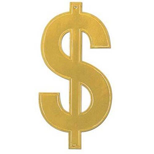 Dollar $ Sign Gold Foil Cutout
