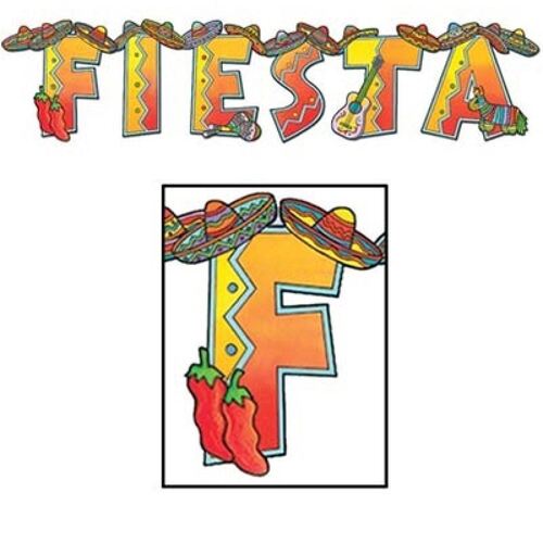 Fiesta Shaped Jointed Banner & string (20cm x 89cm)