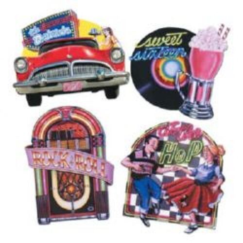 50's Jukebox, Car, Dancing & Record Cutouts 