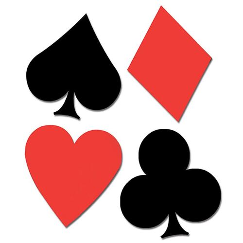 Playing Card Suits Cutouts 4 Pack