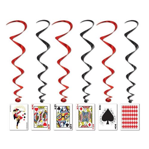 Playing Cards Hanging Decoration Whirls 5 pack