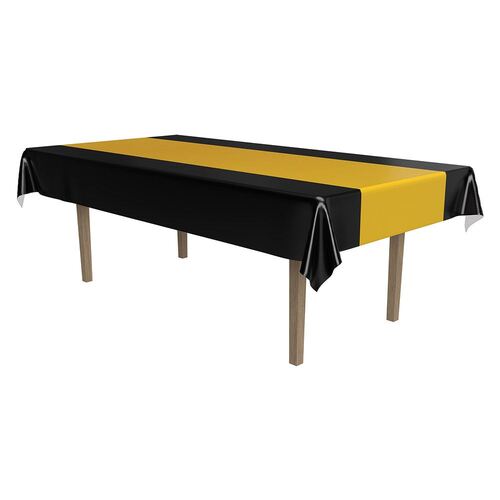Black & Gold Striped Tablecover