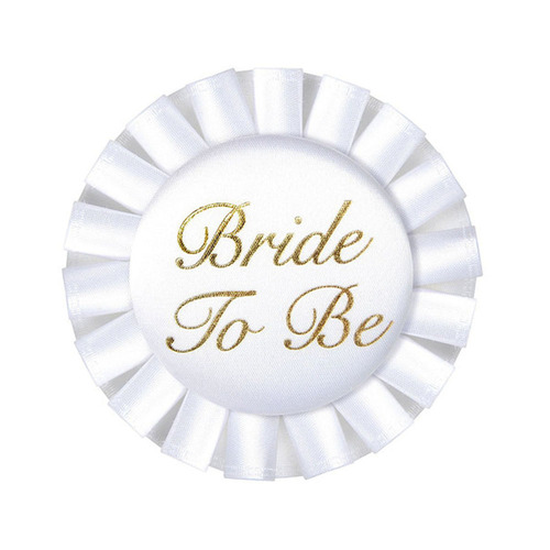 Bride To Be Button Satin Badge