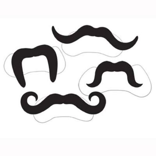 Moustaches Assorted Designs & Sizes 4 Pack