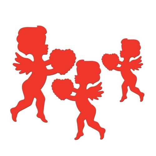 Cupid & Heart Red Cutouts 6 Pack