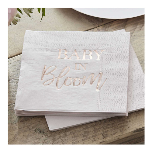 Baby in Bloom Lunch Napkins Foiled 16 Pack