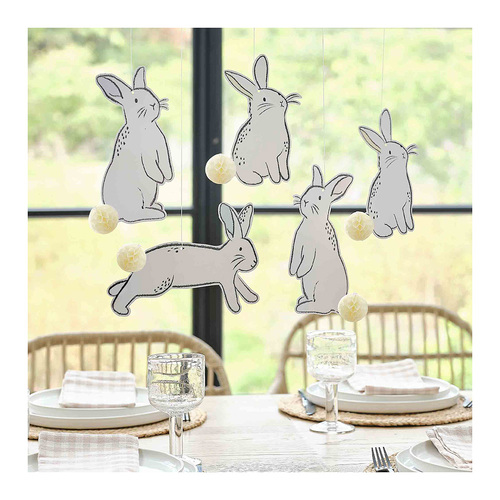 Hop Hop Hooray Honeycomb Hanging Decoration 5 Pack