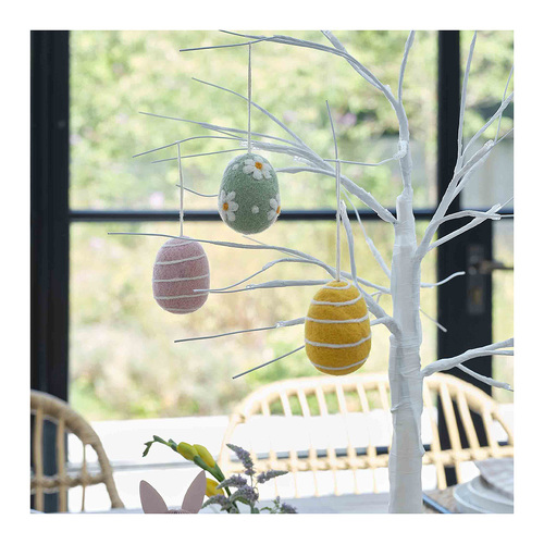 Hop Hop Hooray Felt Egg Tree Decorations 3 Pack
