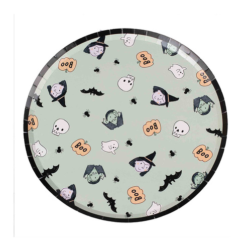 Boo Crew Vampire and Witch Halloween Party Paper Plates FSC NPC 8 Pack