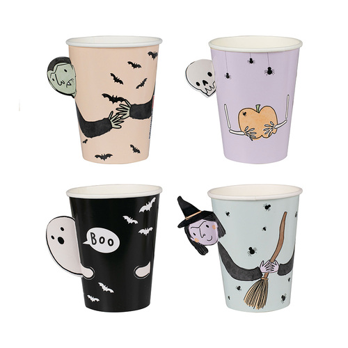 Boo Crew Character Halloween Paper Party Cups FSC 266ml 8 Pack