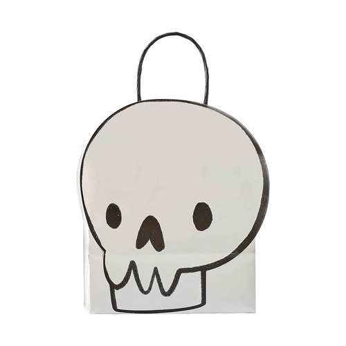 Boo Crew Skull Halloween Paper Party Bags FSC 6 Pack
