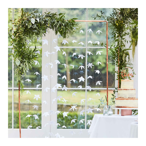 Botanical Wedding Backdrop White Origami Flowers