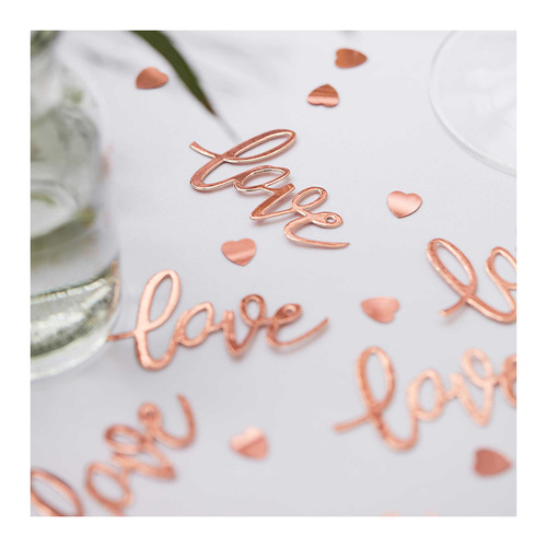 Botanical Wedding Confetti Bronze 'Love' Cards