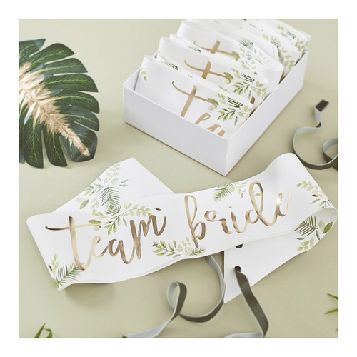 Botanical Hen Party Gold Foiled Sashes 6 Pack