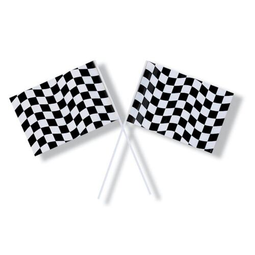 Black & White Check Flag Plastic 15cm x 24cm