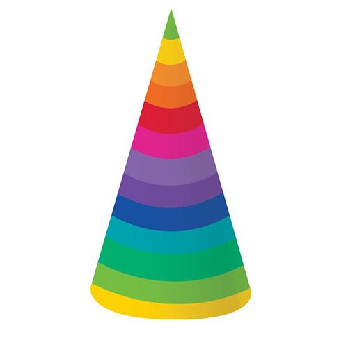 Rainbow Cone Shaped Party Hats