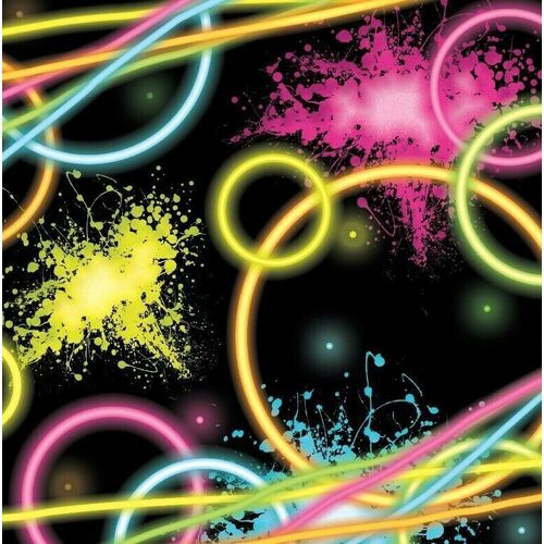 Glow Party Beverage Napkins (25cm x 25cm) 16 Pack
