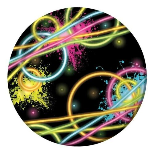 Glow Party 18cm 8 Pack Round Luncheon Plates 