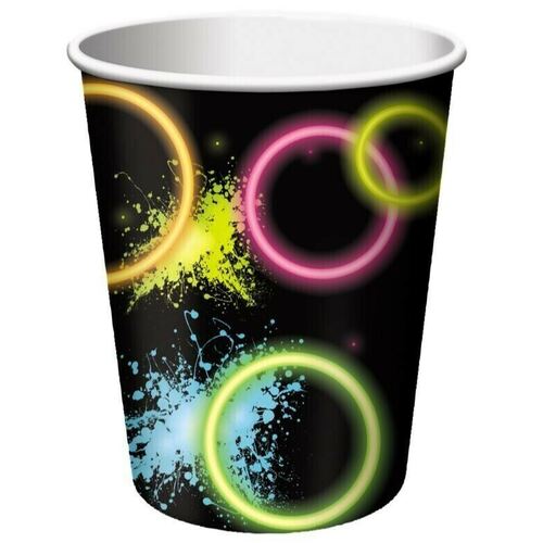 Glow Party 266ml 8 Pack Paper Cups