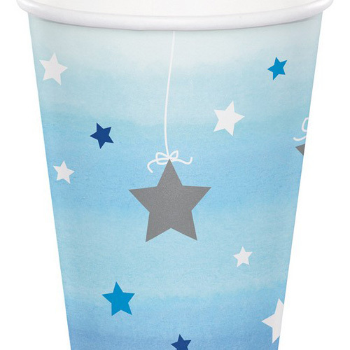 One Little Star Boy Cups Paper 266ml 8 Pack