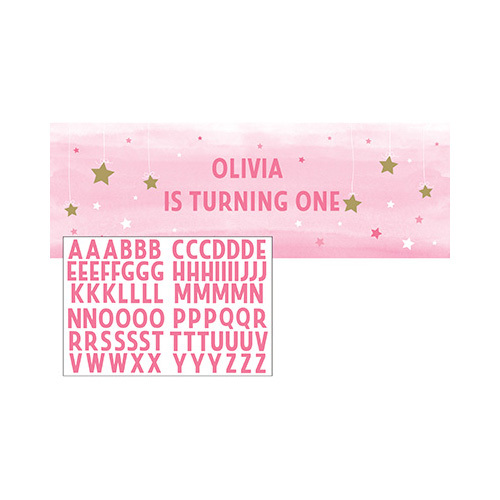 One Little Star Girl Giant Party Banner Personalize It